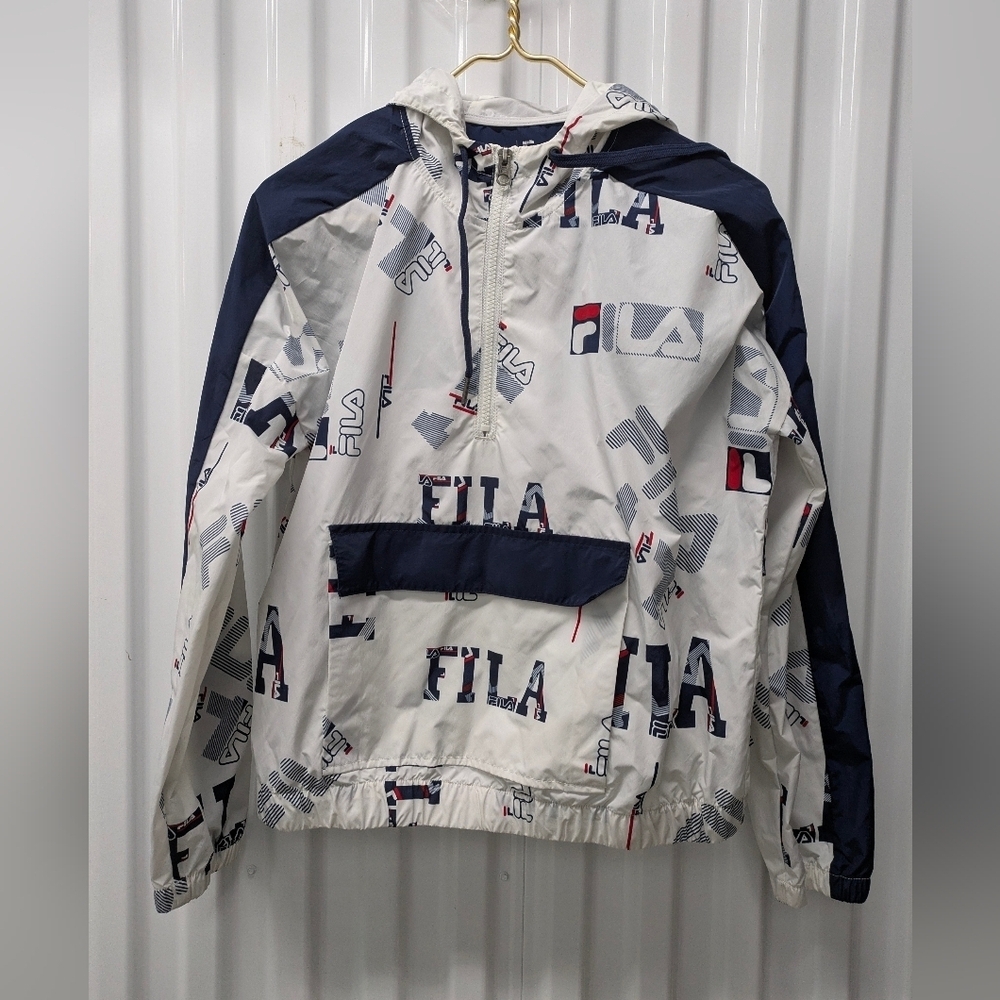 Fila Men's Navy and White Windbreaker